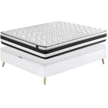 Pack de Descanso Canapé y Colchón de Grafeno Bio en Color Blanco 135x190 cm