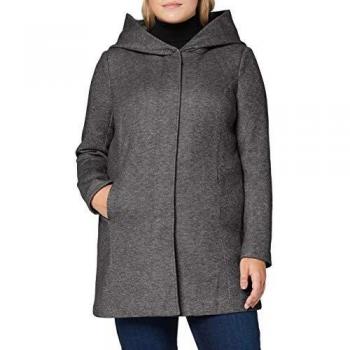 Manteau gris ONLY CARMAKOMA à capuche large pour femmes