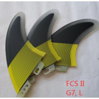 Aletas de Tabla Surf 3‑en‑1 Amarillo/Azul – G7/G5/FCS II