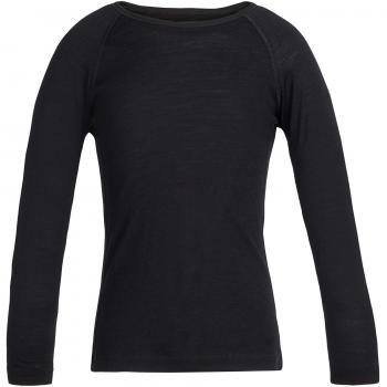 Icebreaker 200 Oasis Merino Long Sleeve Crew Black Kids 14