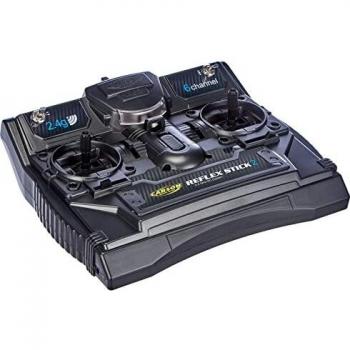 Carson 500501006 FS Reflex Stick II 2,4 GHz-Système 6 canaux, télécommande avec récepteur pour modèles réduits de véhicules tels Que Voitures et Bateaux RC, Noir