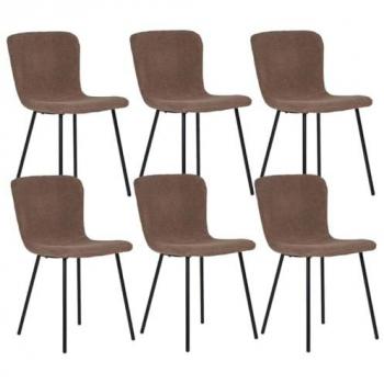 Lot de 6 Chaises en Tissu Bouclé