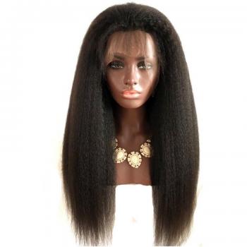 Feibin Spitze Vorne Yaki Locken Perücke afro Synthetisches Haar Hitze Beständig