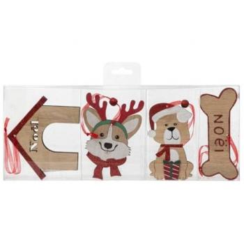 Set di legno a tema natalizio 4 pezzi