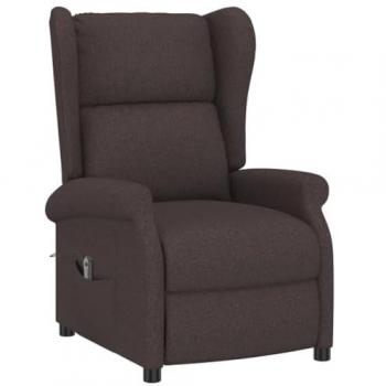 Fauteuil Relaxant Électrique Tissu Marron Foncé