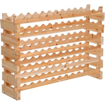 Scaffale Portabottiglie in Legno di Pino 114 x 28 x 80 cm
