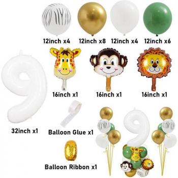 Kit de Globos Aluminio Animales de la Selva