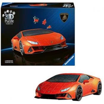 Puzzle Iconics Lamborghini Huracan EVO Arancio – 108 pezzi, 3D