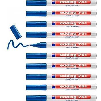 Edding 751 Bleu – Pack de 10 pièces, Vernis Permanent