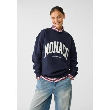 Oversize-Sweatshirt mit maritimer Stickerei von Stradivarius