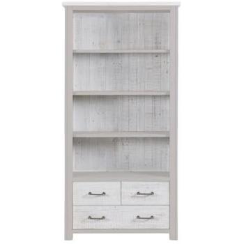 Baumhaus Greystone Open Shelving System with Integrated Drawers – Beige Finish