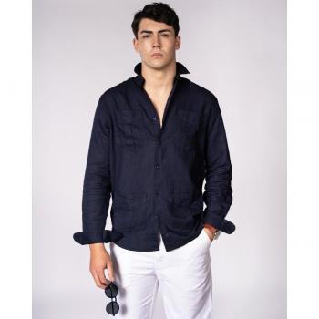 Guayabera Overshirt Azul Marina Harper Neyer