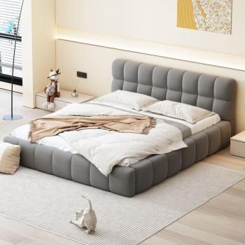 Letto Grigio per Adulti 140x200cm in Stile Scandinavo