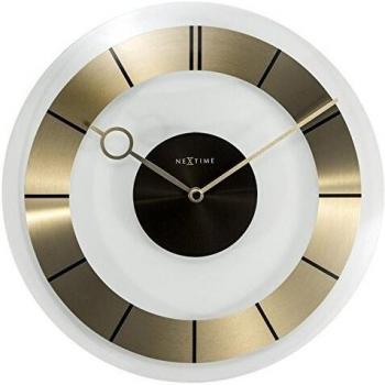 NeXtime Retro Wanduhr, rund, Gold, Ø 31 cm