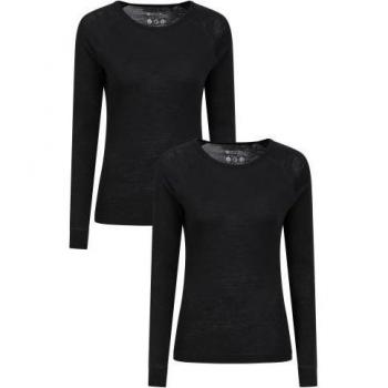 Top in lana merino da donna con collo rotondo