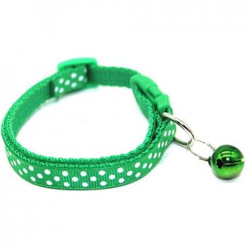 Colorful Small Pet Collar with Dot Pattern and Bell