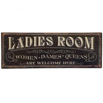 Metallschild „Ladies Room“ – Nostalgischer Stil, 36 × 13 cm