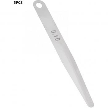 Medidor de espesor de acero inoxidable, juego de 5 unidades, precisión de 0,1mm