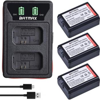 Batterie et Chargeur Batmax NP-FW50 pour Sony Alpha a6500 a6300
