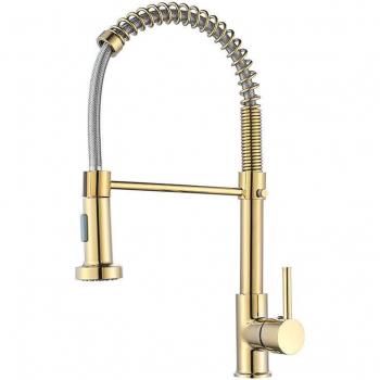 Cocina Brillante 360°: Grifo Dorado con Pulvérizacion Dual