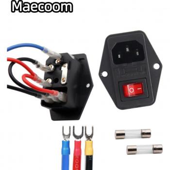10A 250V Fused Power Switch with Red Rocker for 3D Printers