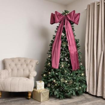 Giant Crimson Velvet Xmas Bow – 70 cm × 140 cm