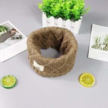 Children's Knit Plaid Ring Scarf