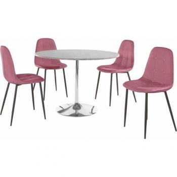INOSIGN Tablett‑Essgruppe Rosa – Rundes Zement-Optik‑Tischset (5 Stücke)