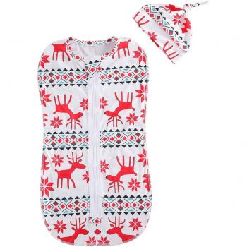 Renos Festivos Baby Sleepbag Duo: Bolsa de Dormir + Sombrero para Niños 0-6M
