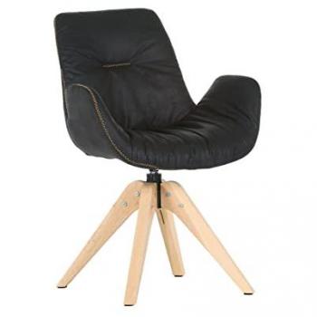 Gepolsterter Drehsessel Iggy grau/schwarz mit Drehfunktion 84 cm H x 60 cm B x 60 cm T
