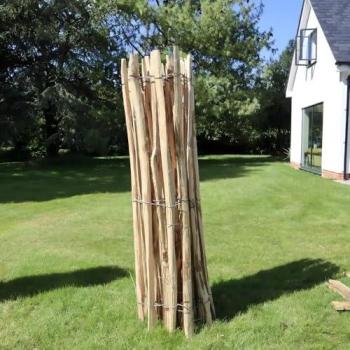 5m × 1.5m Chestnut Heavy‑Duty Woven Wood Paling Fence with Steel Wire