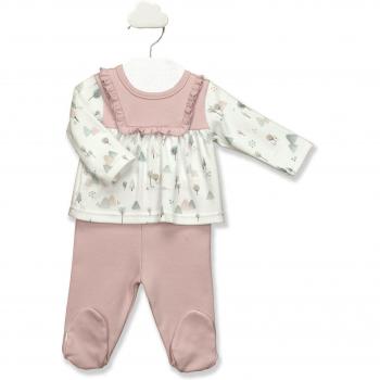 Polainas + Camiseta Lovely Babidu para Bebé (tonos rosa y blanco)