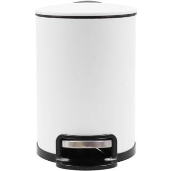 Bac à ordures 3L métal fin uni mat – Blanc