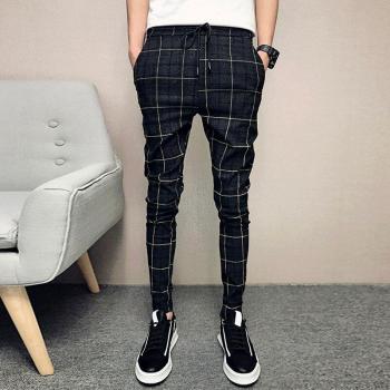 Pantalones de vestir de tartán británico para negocios