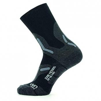 UYN Damen Sportsocken Trekking 2in Merino Mid – Schwarz/Grau 37‑38