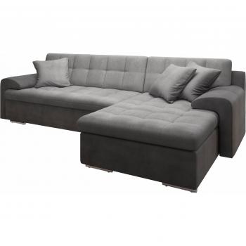 Ecksofa Rave II L‑Form (hellgrau) – Bettfunktion nach Wunsch