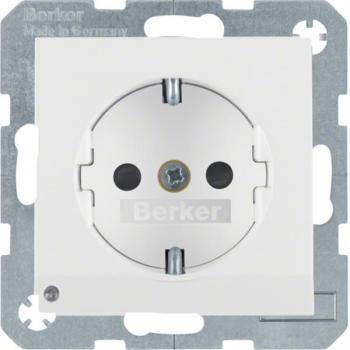 Toma SCHUKO mit LED-Orientierungslicht, S/B, polarweiß, matt