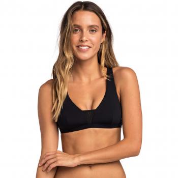 V‑Neck Surf Cropped Black Bikini