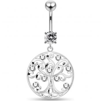 Zirkonia Bauchnabelpiercing TREE OF LIFE