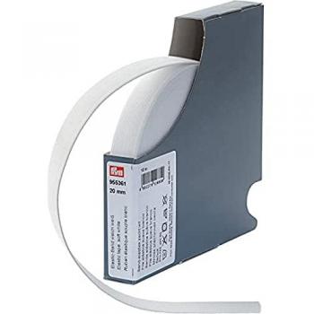 Prym White Elastic Fabric Tape for Sewing 20mm x 10m