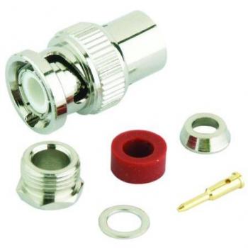 Conector BNC macho aéreo con cono y tuerca de fijación CLAMP 19.215/174