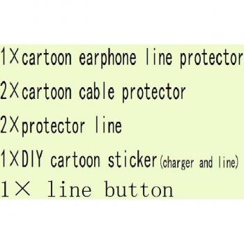 Set de Câbles USB et Écouteurs avec Protection et Autocollants pour iPhone 5, 5S, 6, 6S Plus et 7