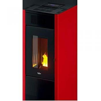 Pegaso Saba 14 Poêle à granulés canalisé, 14 kW, finition rouge