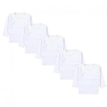TupTam Wickelshirt Unisex Baby Langarm 5er Pack Weiß