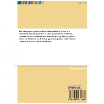 The G-20 Initiative for a new international financial architecture