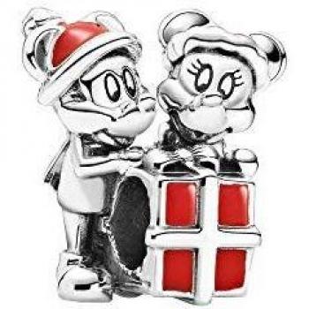Pandora Charm Regalo de Mickey Mouse y Minnie Mouse de Disney en Plata de Ley