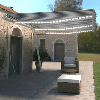 Vidaxl Manual Awning with LED 600x350 cm Blue and White