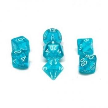 Teal/White D7 Translucent Dice Set (7 Dice)