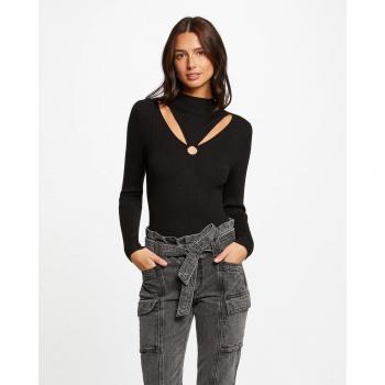 Col Montant Morgan Noir Pull Femme