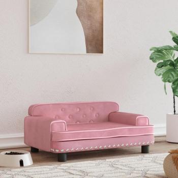 Cama para perros de terciopelo rosa 70x45x30 cm Día y Noche